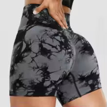 2/4Piece Tie Dye Sexy Push Up Shorts Woman Seamless Fitness Summer Athletic Shorts High Waist